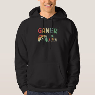 Gamer Vintag Retro Video Game Controller Gaming Hoodie