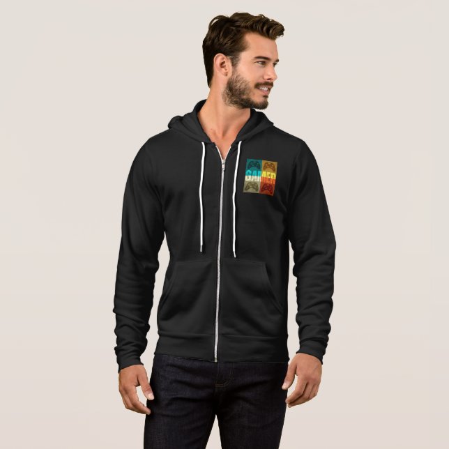 GAMER VINTAG VIDEO GAME CONTROLLER HOODIE (Vorne ganz)