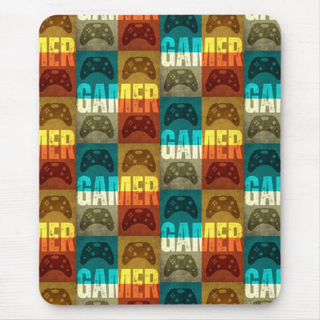 GAMER VINTAG VIDEO GAME CONTROLLER MOUSEPAD (Vorne)