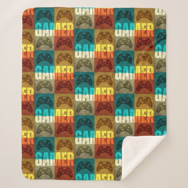 GAMER VINTAG VIDEO GAME CONTROLLER SHERPADECKE (Vorderseite)