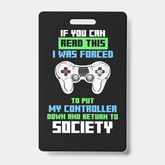 Gamer war gezwungen, das Spiel zu kontrollieren Ausweis (Vorderseite)