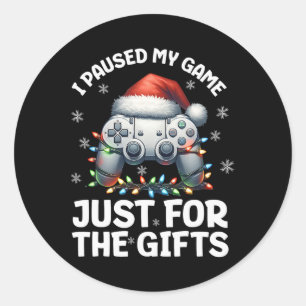 Gamer Weihnachten Gaming Xmas Videospiele Jungen C Runder Aufkleber