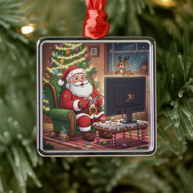 Gamer-Weihnachtsbaumanhänger Ornament Aus Metall (Baum)
