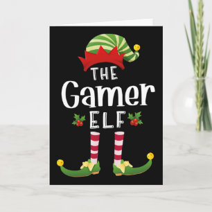 Gamer Weihnachtself passendes Schlafanzug X-mas-Pa Karte