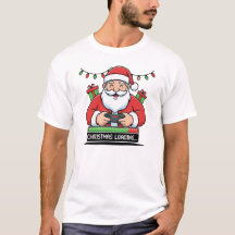 Gamer Weihnachtsmann mit Weihnachts-Hoodie und T-S