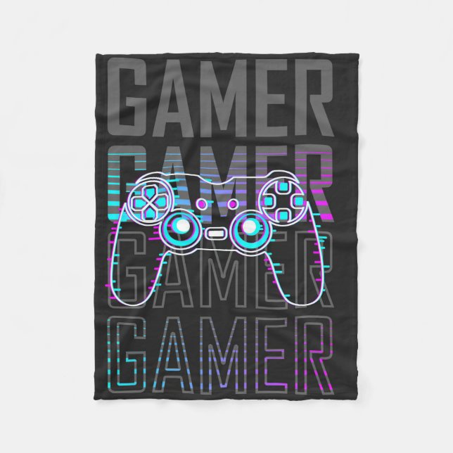 Gamer With Controller Fleecedecke (Vorderseite)
