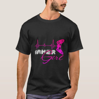 Gamer Women Girls Heartbeat - Videospielecontrolle T-Shirt