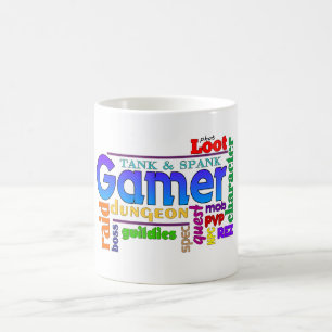 Gamer-Wort-Kunst-Tasse Kaffeetasse