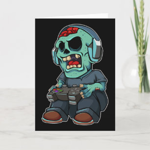 Gamer Zombie Lazy Halloween Costume Funny Gaming V Karte