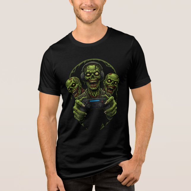 Gamer Zombies Tri-Blend Shirt (Vorderseite)
