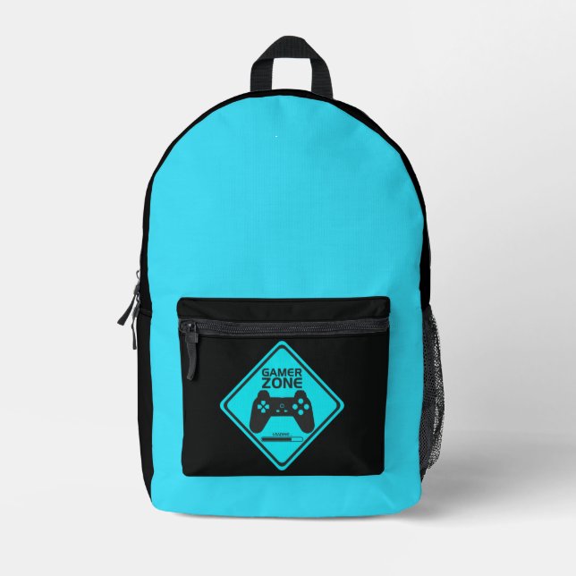 Gamer Zone Design BackPack Bag Bedruckter Rucksack (Vorderseite)