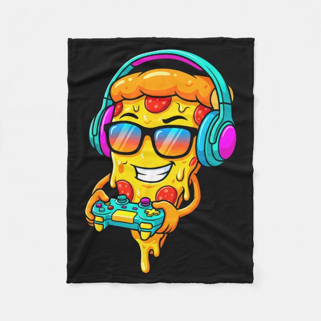 Gamer Zza Slice Video Gaming Boy Enthusiast Gamer  Fleecedecke (Vorderseite)