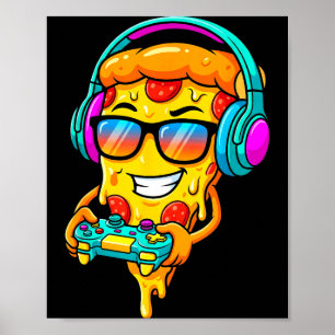 Gamer Zza Slice Videospiel Junge Enthusiast Gamer Poster