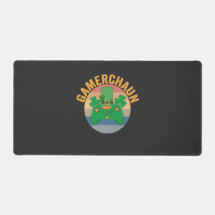 Gamerchaun St Patrick's Day Video Games Controller Schreibtischunterlage