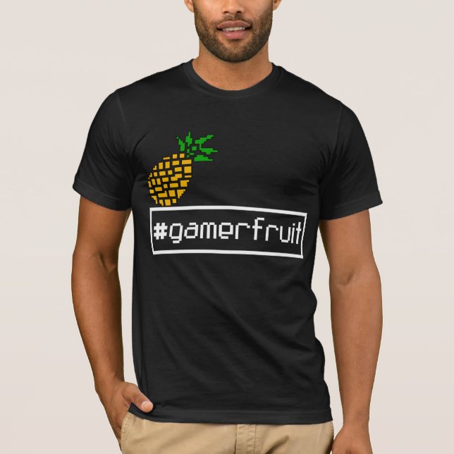 GamerFruit Mens Pixel T - Shirt (dunkel) (Vorderseite)