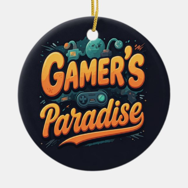 Gamerparadies Keramik Ornament (Vorne)