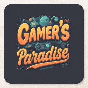 Gamerparadies Rechteckiger Pappuntersetzer