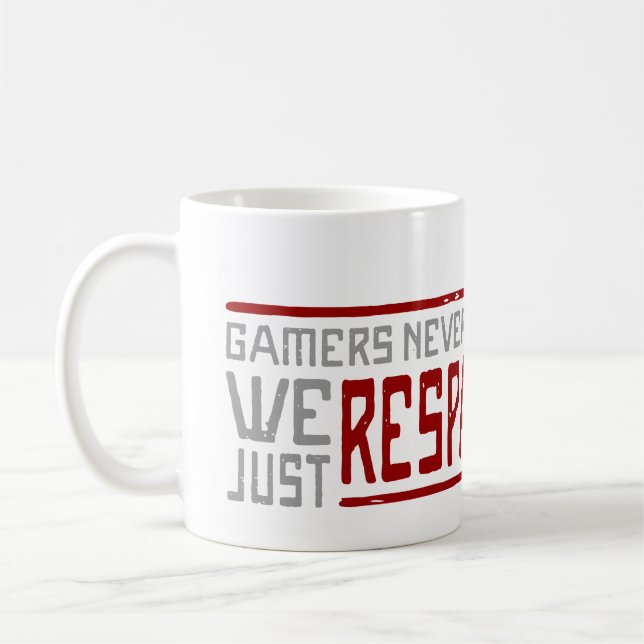 Gamers die nie - Art 2 Kaffeetasse (Links)