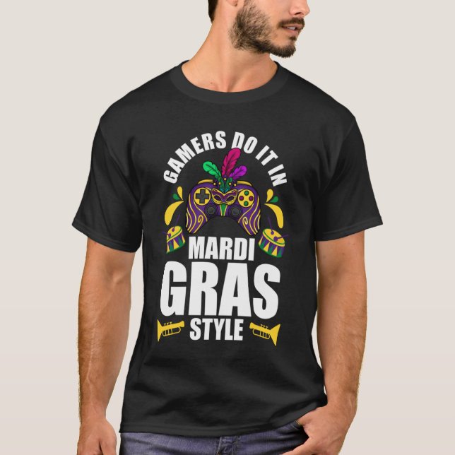 Gamers do it in mardi gras style gaming parade T-Shirt (Vorderseite)