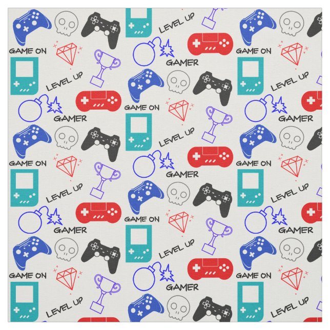 Gamers Funny Quote Video Game Controller Grafik Stoff (Muster)