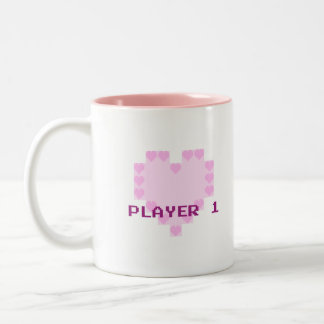 Gamers in der Liebe - Spieler 1 Zweifarbige Tasse