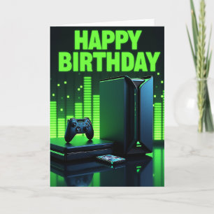 Gamers Neon Geburtstagskarte Karte