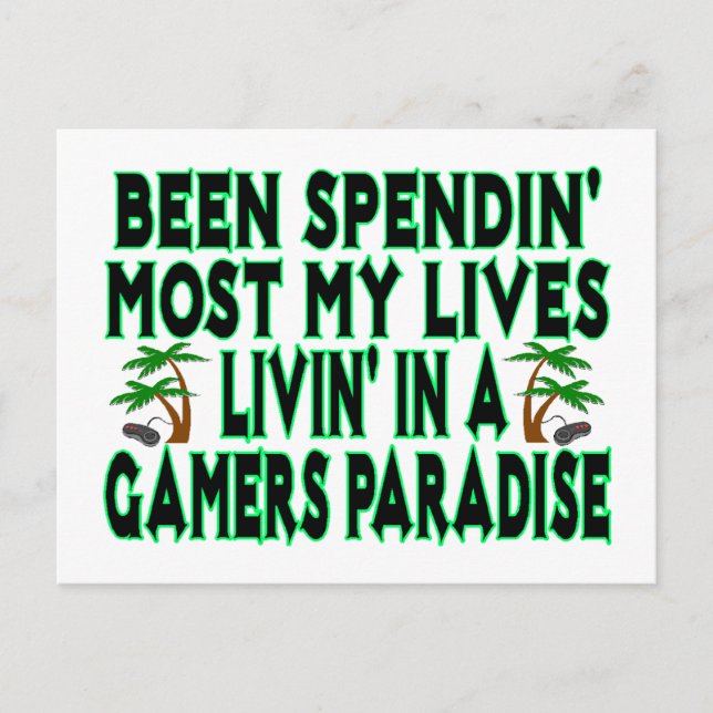 Gamers Paradise Postkarte (Vorderseite)