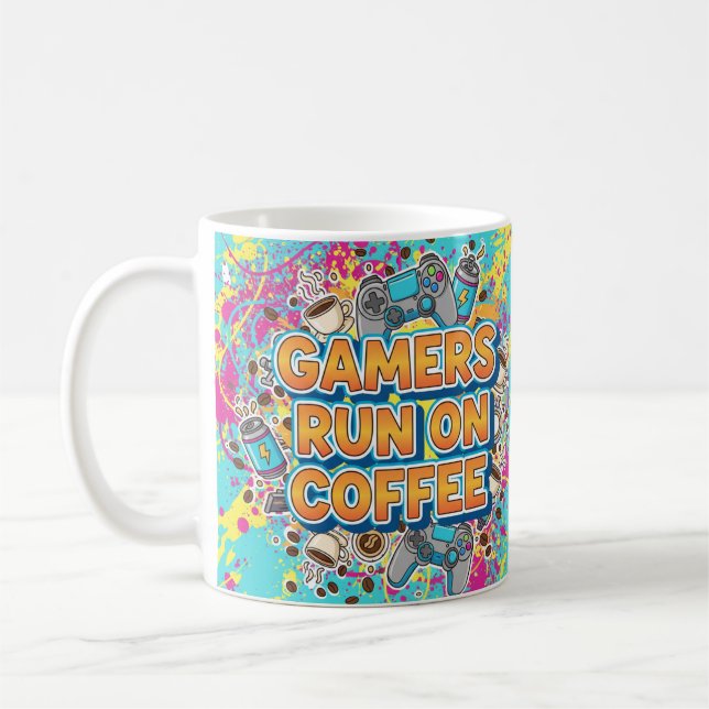 Gamers Run on Coffee - Funny Coffee Tasse für Game (Links)