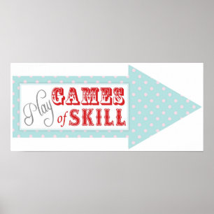 Games Arrow Sign für den Karneval Circus Geburtsta Poster