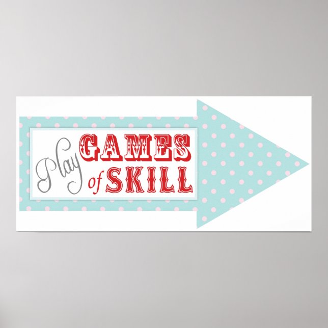 Games Arrow Sign für den Karneval Circus Geburtsta Poster (Vorne)