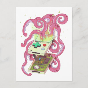 Games Console Monster Postkarte