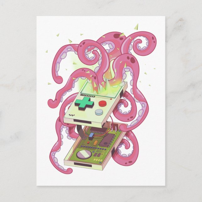 Games Console Monster Postkarte (Vorderseite)