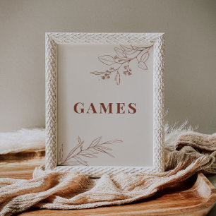 Games Wedding Sign Poster