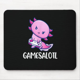 Gamesalotl Axolotl Cute Playing Video Game Mousepad