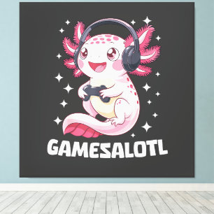 Gamesalotl Axolotl Gaming Leinwanddruck