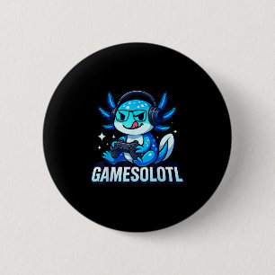 Gamesolotl Axolotl Fisch Gamer Gaming Anime Video Button