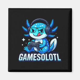 Gamesolotl Axolotl Fisch Gamer Gaming Anime Video Magnet