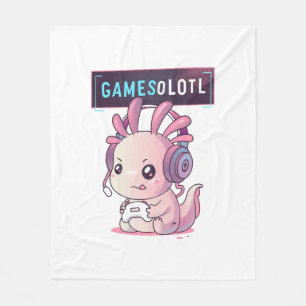 Gamesolotl - Axolotl Gamer Fleecedecke