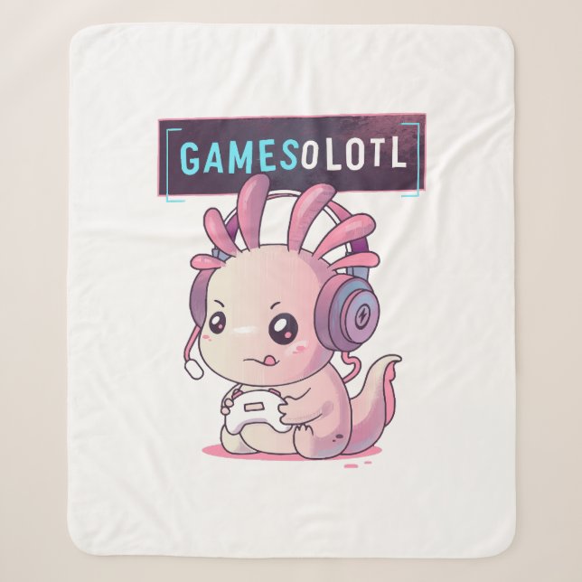 Gamesolotl - Axolotl Gamer Sherpadecke (Vorderseite)