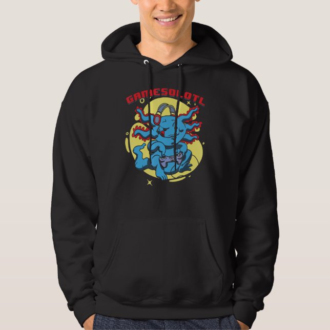 Gamesolotl Axolotl Gaming Pastel Goth für PC-Video Hoodie (Vorderseite)