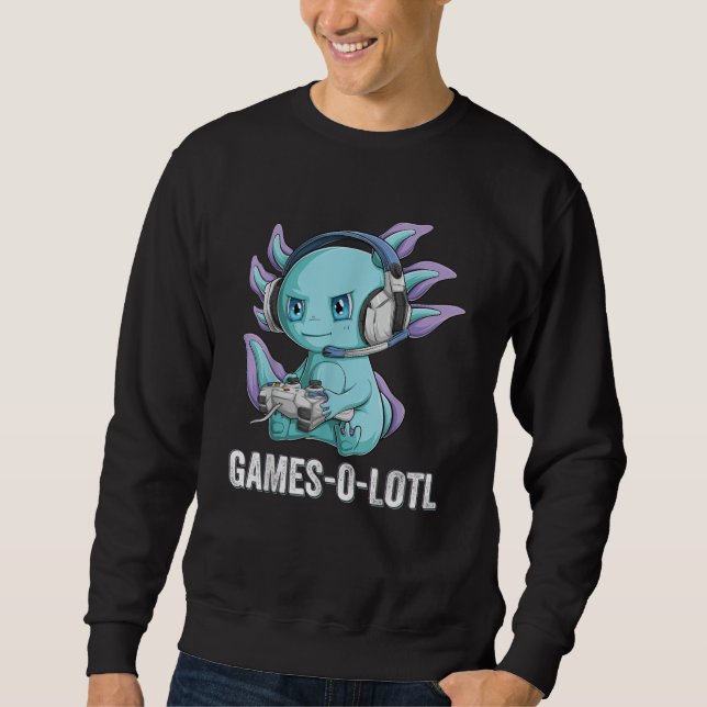 Gamesolotl Axolotl Video Gamer Kawaii Anime Jungs Sweatshirt (Vorderseite)