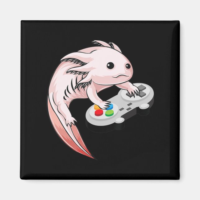 Gamesolotl Axolotl Video Games Kawaii Anime Gaming Magnet (Vorne)