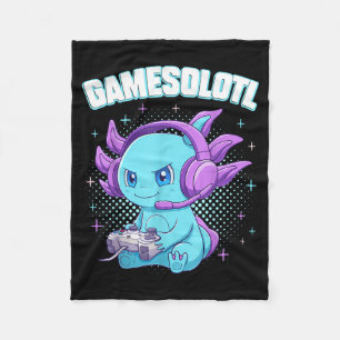 Gamesolotl Axolotl Videospieler Kawaii Anime Gesch Fleecedecke