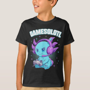 Gamesolotl Axolotl Videospieler Kawaii Anime Gesch T-Shirt