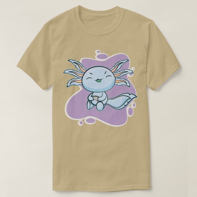 Gamesolotl Blue Aolotl Video Gamer Walking T-Shirt (Design vorne)