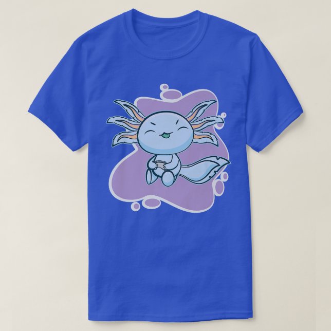Gamesolotl Blue Aolotl Video Gamer Walking T-Shirt (Design vorne)