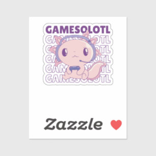 Gamesolotl Funny Axolotl Word Spiel für Gamer Aufkleber