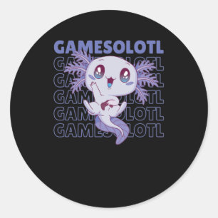 Gamesolotl Funny Axolotl Word Spiel für Gamer Runder Aufkleber