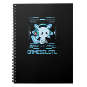 Gamesolotl Gamer Axolotl Anime Fish Playing Games Notizblock