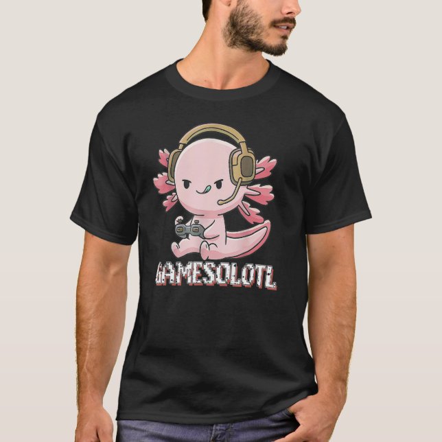 Gamesolotl Niedlich Axolotl Video Gaming Gamer Boy T-Shirt (Vorderseite)